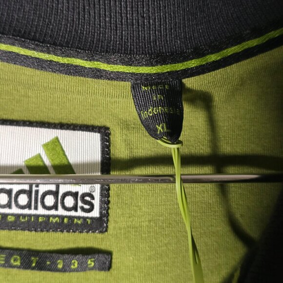 Adidas Equipment EQT Golf Polo Shirt Mens XL Black Olive Striped NWT - Picture 7 of 11